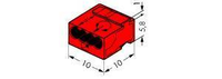 Клемма компактная 4х(0,6-0,8)мм2, красная
