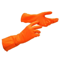 Перчатки хозяйственные латексные, размер S оранжевые