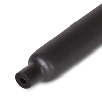 Тонкостенная термоусаживаемая трубка 12/4 мм черная, с клеевым слоем,L=1м до 1кВ (-55С+125С) ТТК-нг